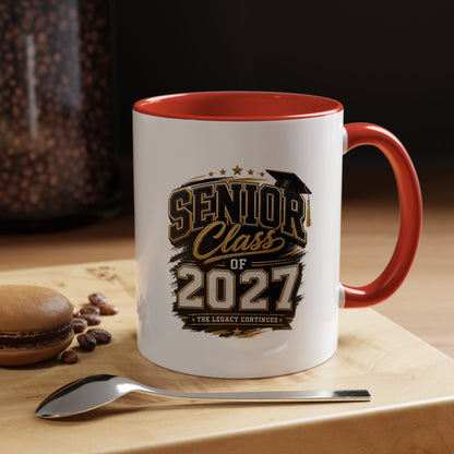 Senior Class of 2027 Accent Coffee Mug — Graduation Gift