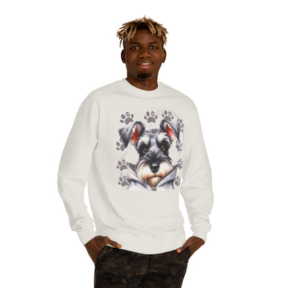 Schnauzer Pawprint Sweatshirt — Cute Dog Graphic Crewneck