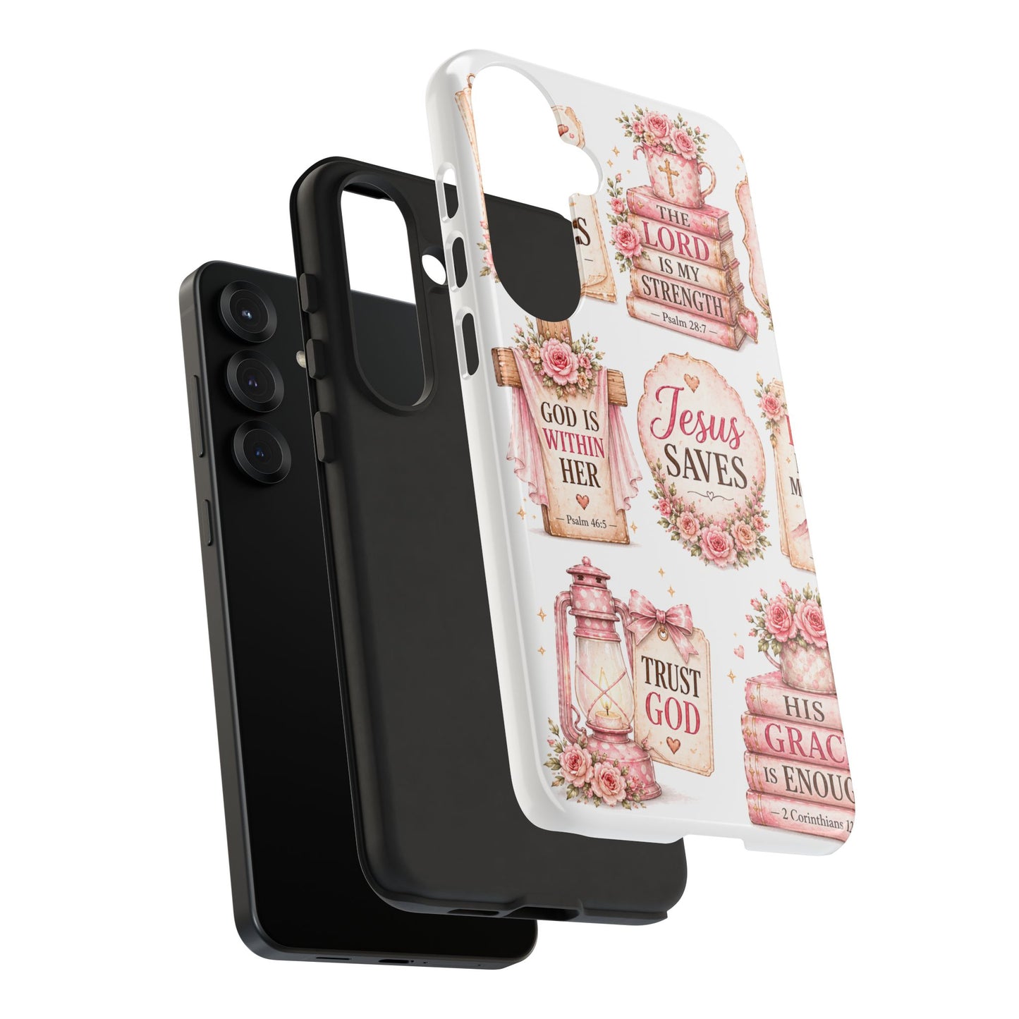 Faith Phone Case — 'Jesus Saves' Floral Christian Scripture iPhone Case