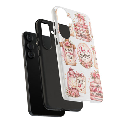 Faith Phone Case — 'Jesus Saves' Floral Christian Scripture iPhone Case