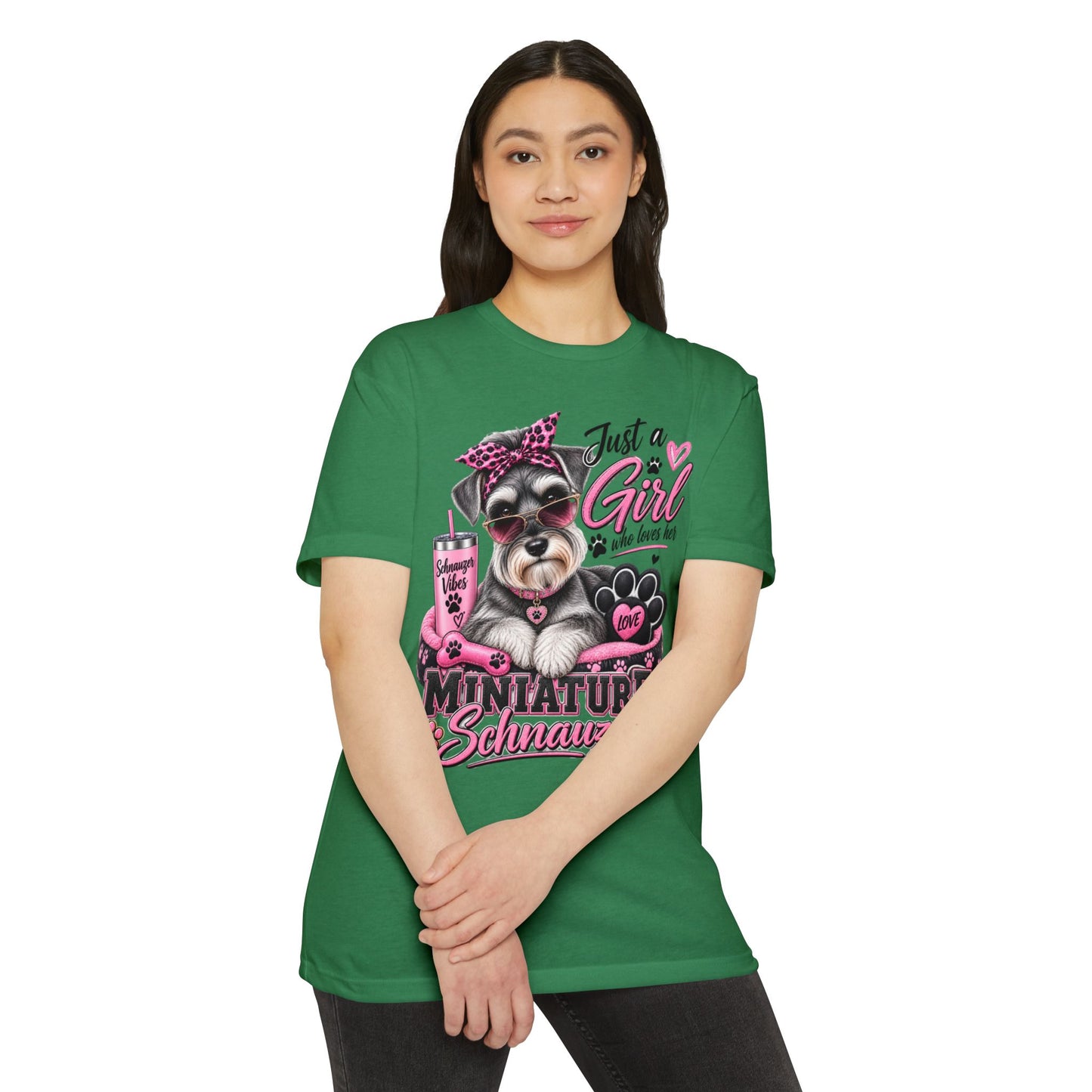 Miniature Schnauzer T-Shirt — "Just a Girl Who Loves Her Miniature Schnauzer" Cute Dog Tee