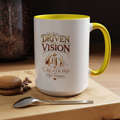 Driven by Vision Accent Coffee Mug — 'Driven by Vision' Inspirational Ceramic Mug (11/15oz)