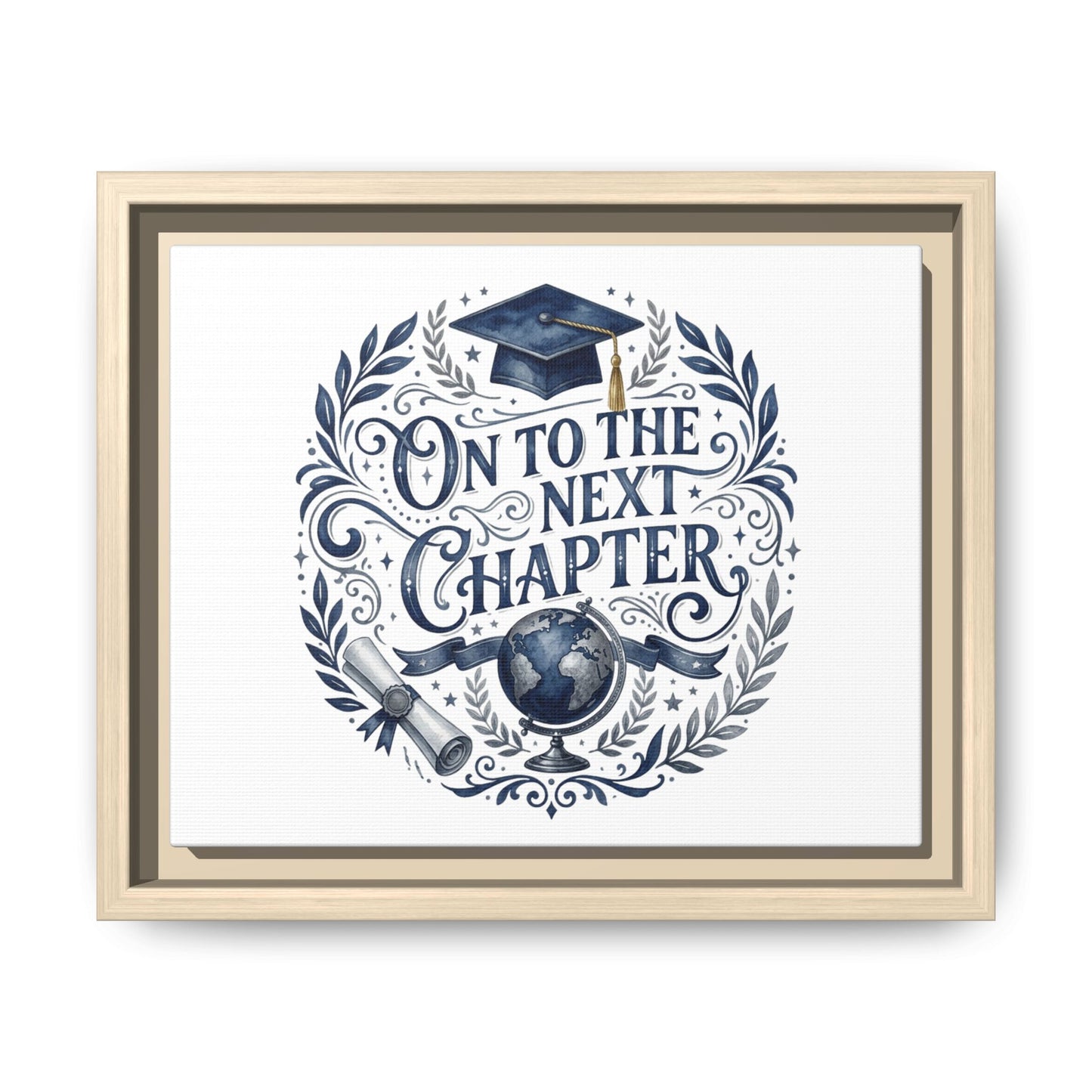 On to the Next Chapter Framed Canvas – Graduation Wall Art