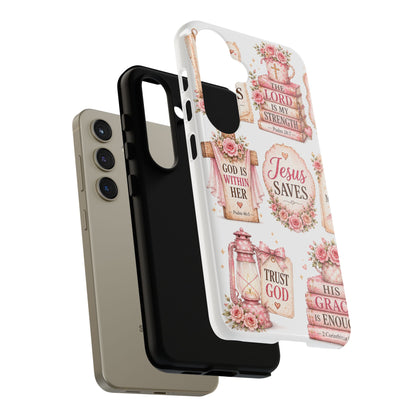 Faith Phone Case — 'Jesus Saves' Floral Christian Scripture iPhone Case
