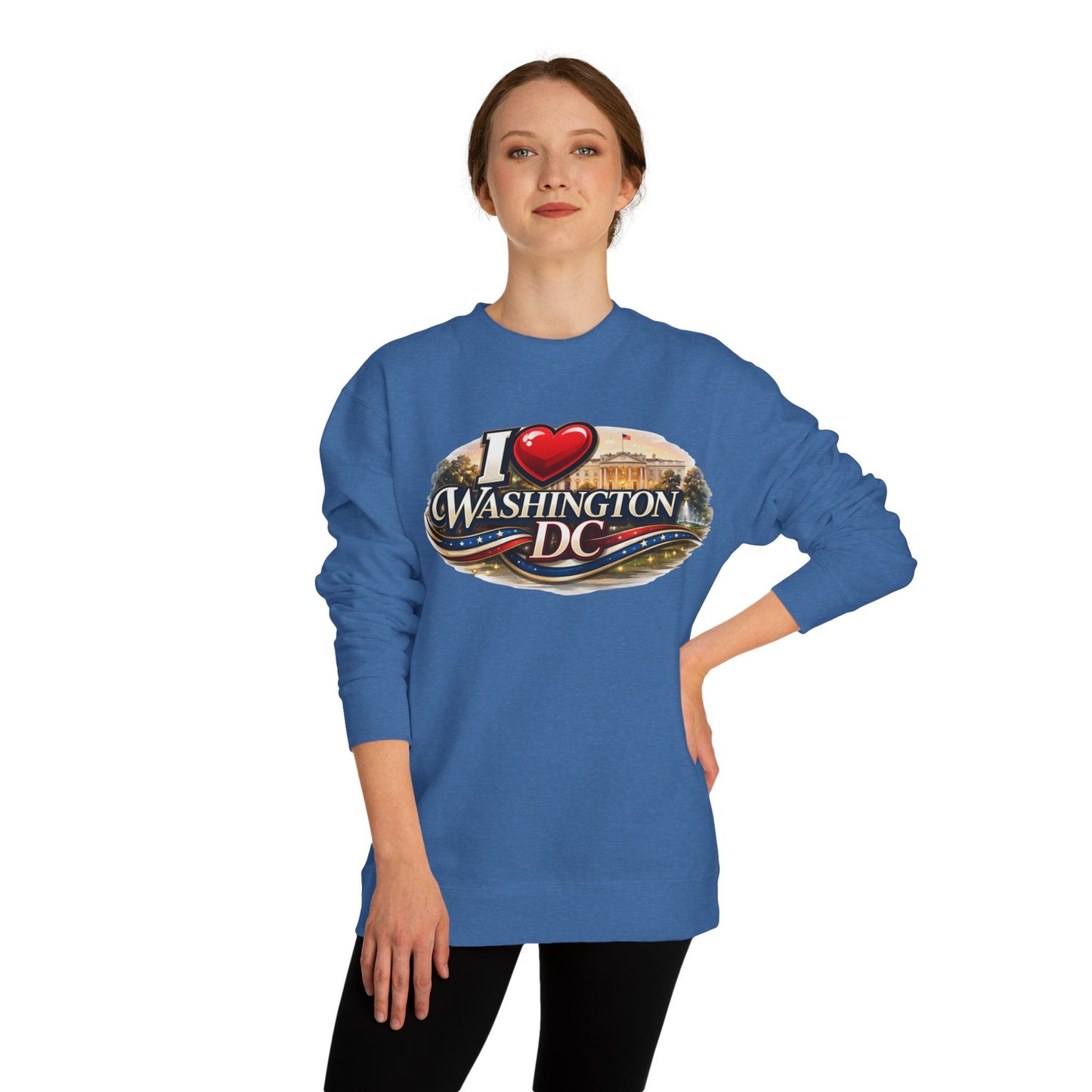 Washington DC "I  Washington DC" Sweatshirt - Tourist Souvenir Crewneck