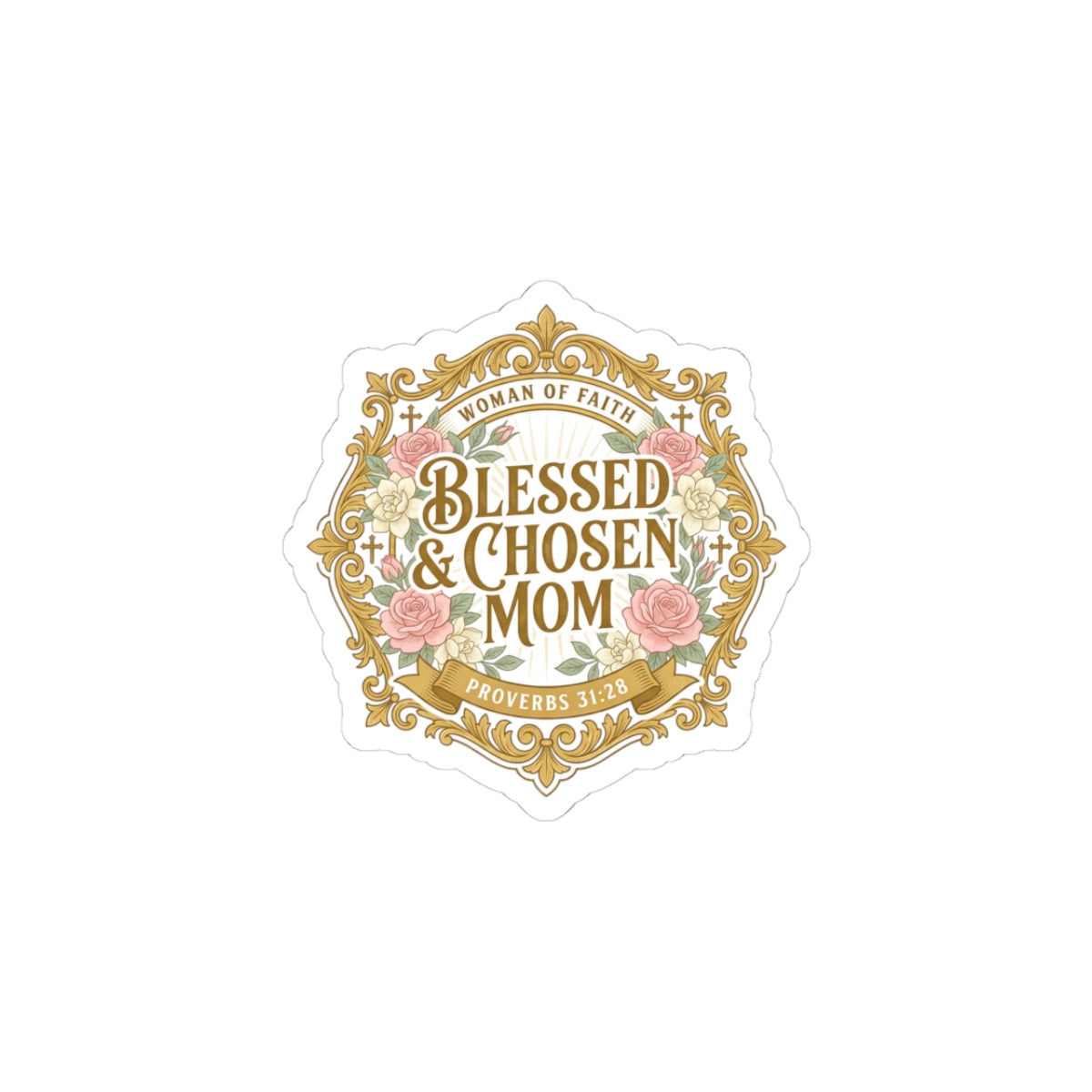 Blessed & Chosen Mom Sticker | minimalist mom life, cool mom streetwear