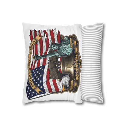 Liberty 250th Anniversary Decorative Pillowcase — Statue of Liberty, Liberty Bell & Flag Design (1776–2026)