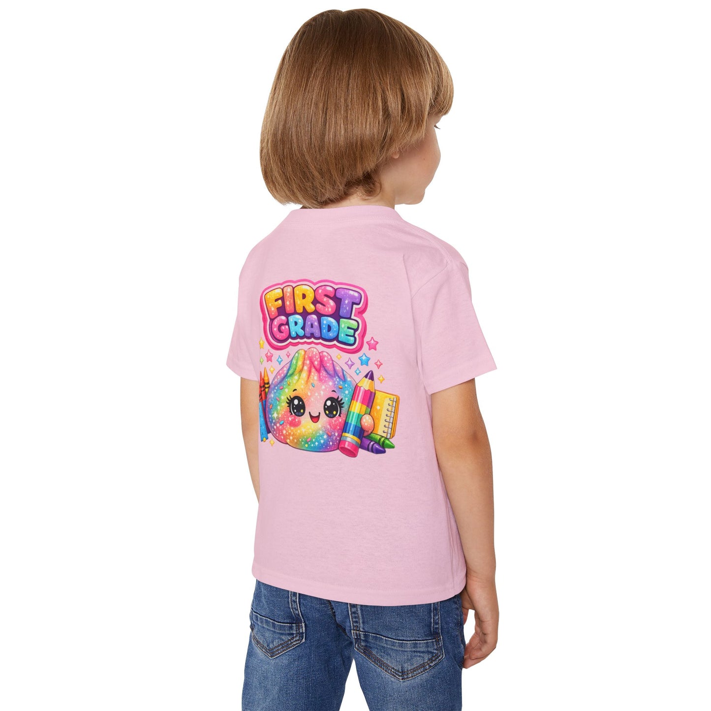 First Grade Toddler T‑Shirt — Cute Rainbow Squishie Back-to-School Tee