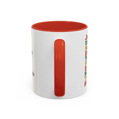 Juneteenth Acronym Accent Coffee Mug – Journey Unity Nation Empowerment (11/15oz)
