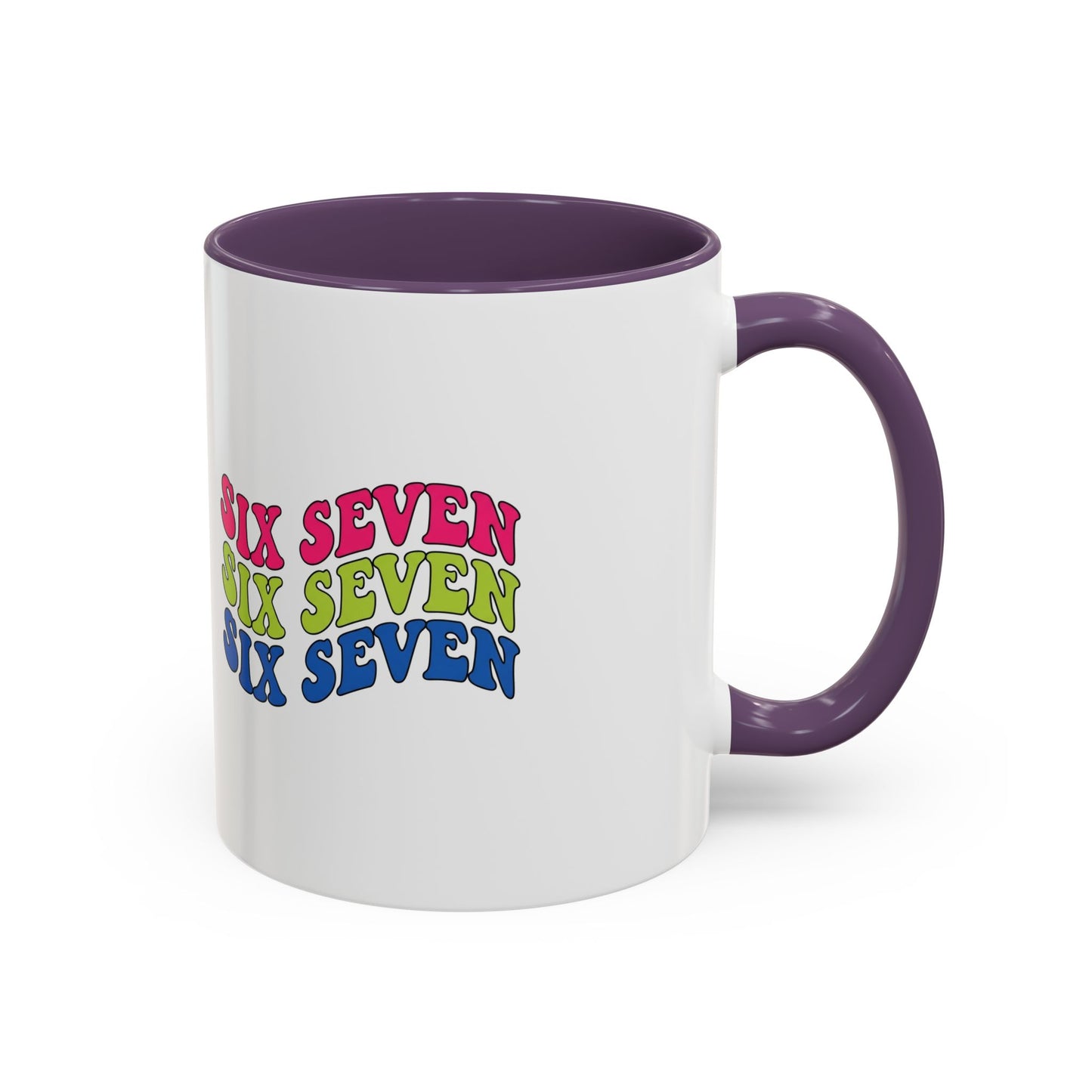Six Seven Retro Accent Coffee Mug — Colorful 11/15oz Ceramic Tea Cup