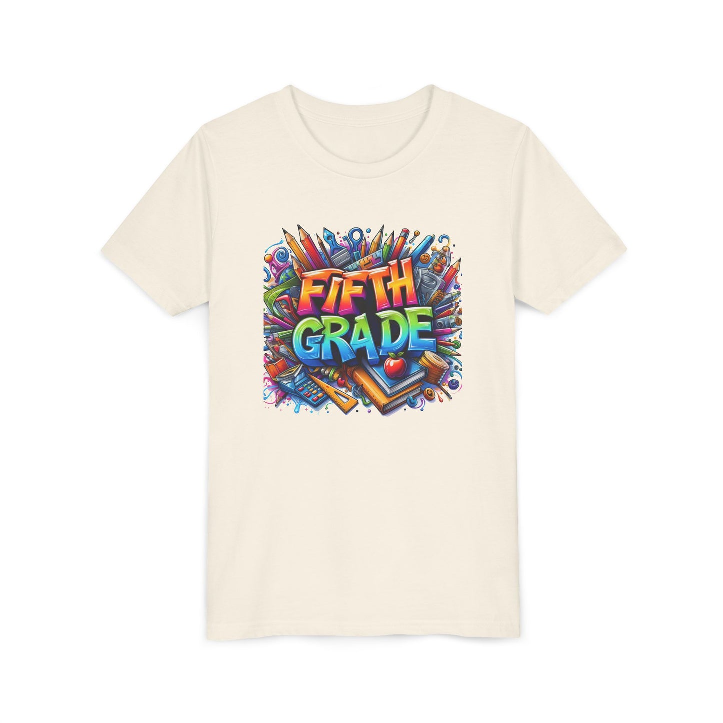 Fifth Grade Kid's Tee - Colorful School Supplies Back to School T-Shirt