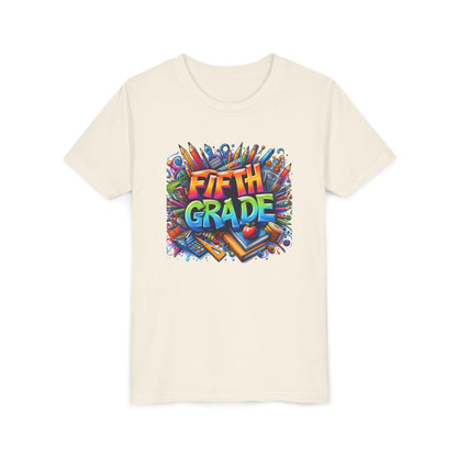 Fifth Grade Kid's Tee - Colorful School Supplies Back to School T-Shirt