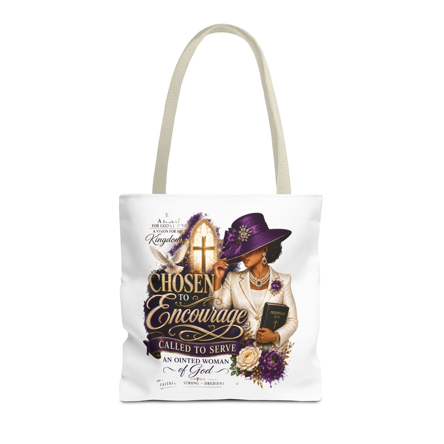 Christian Encourager Tote Bag — "Chosen to Encourage" Design