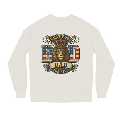 Best Ever Dad Crewneck Sweatshirt — "Dad The King" Lion Patriotic Fathers Day Gift
