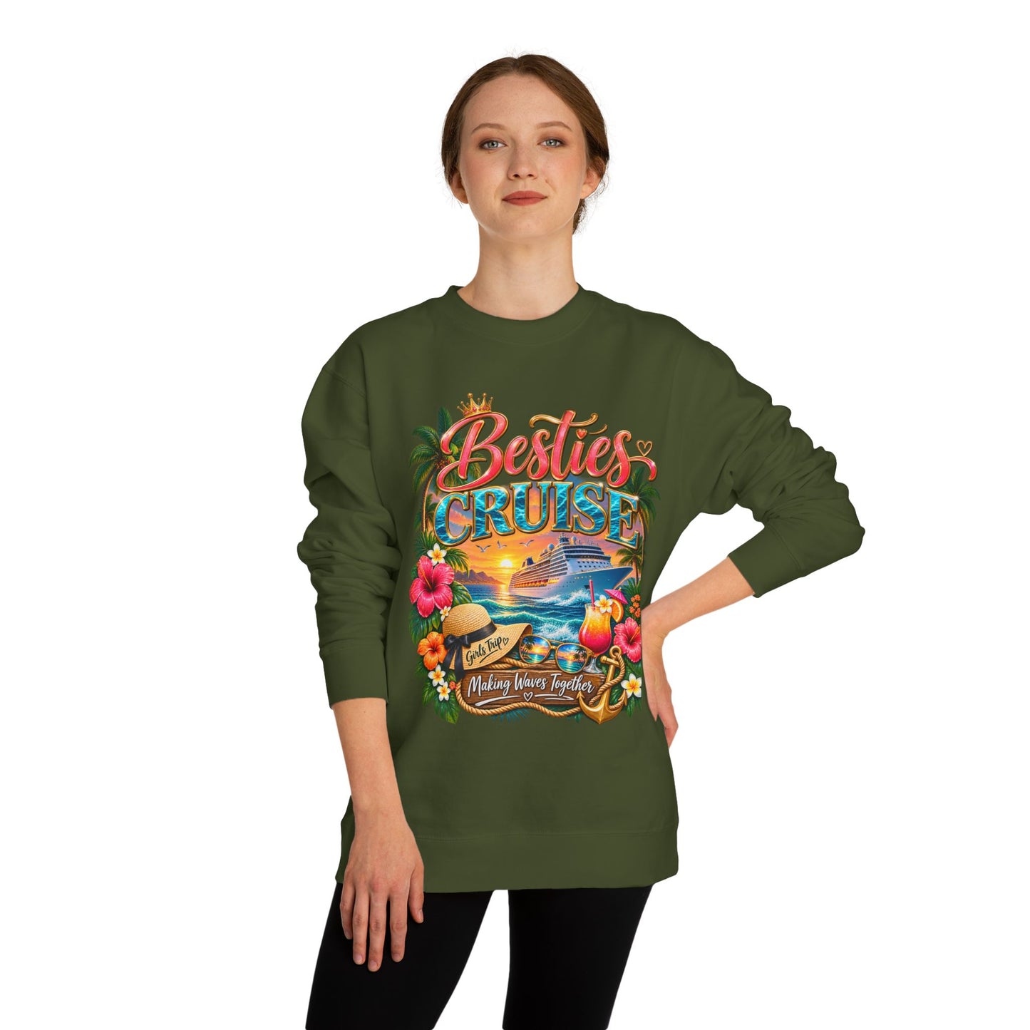 Besties Cruise Sweatshirt — Friends Tropical Vacation Pullover
