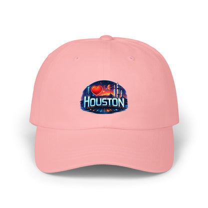 Houston Skyline Dad Cap — I  Houston Embroidered Baseball Hat