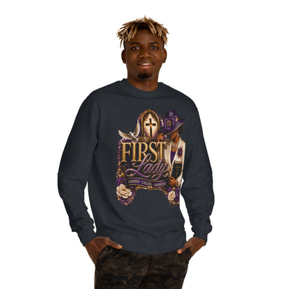 First Lady Church Sweatshirt – Christian Women’s Faith Graphic Crewneck