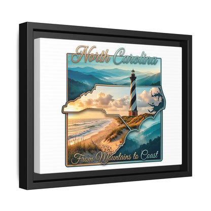 North Carolina Matte Canvas Wall Art — "From Mountains to Coast" Framed Print