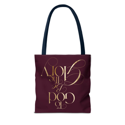 To God Be The Glory Burgundy Tote Bag — Inspirational Christian Scripture Tote