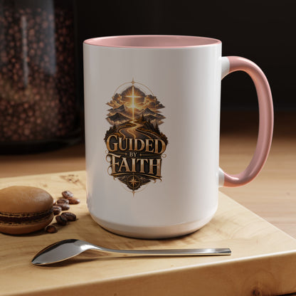 Guided by Faith Coffee Mug — Inspirational Christian Accent Mug (11/15oz)
