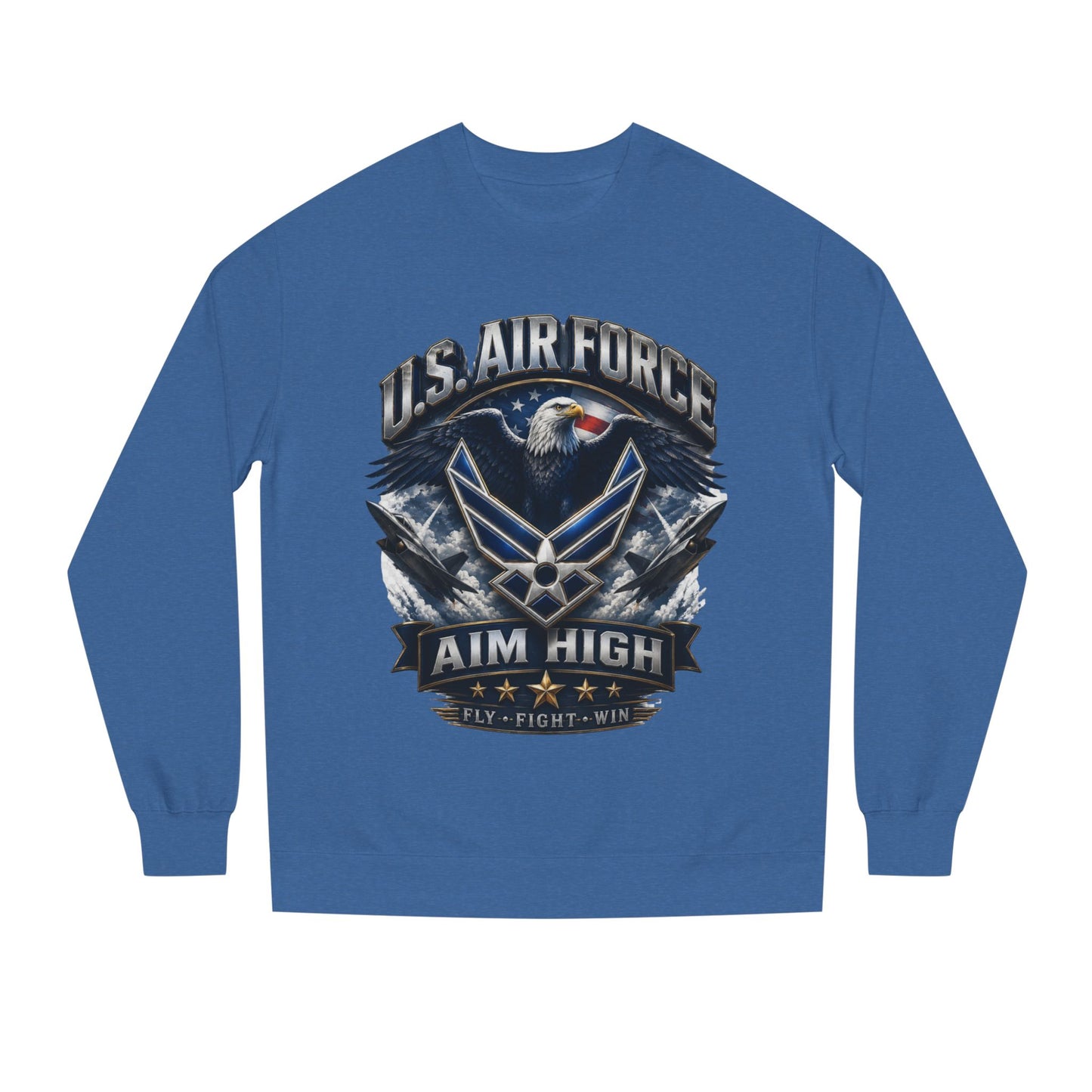 Air Force Crewneck Sweatshirt — "U.S. Air Force Aim High" Military Logo Pullover