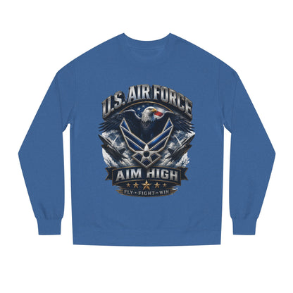 Air Force Crewneck Sweatshirt — "U.S. Air Force Aim High" Military Logo Pullover