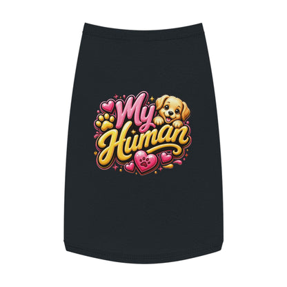 My Human Pet Tank Top — Cute Dog Paw & Heart Graphic