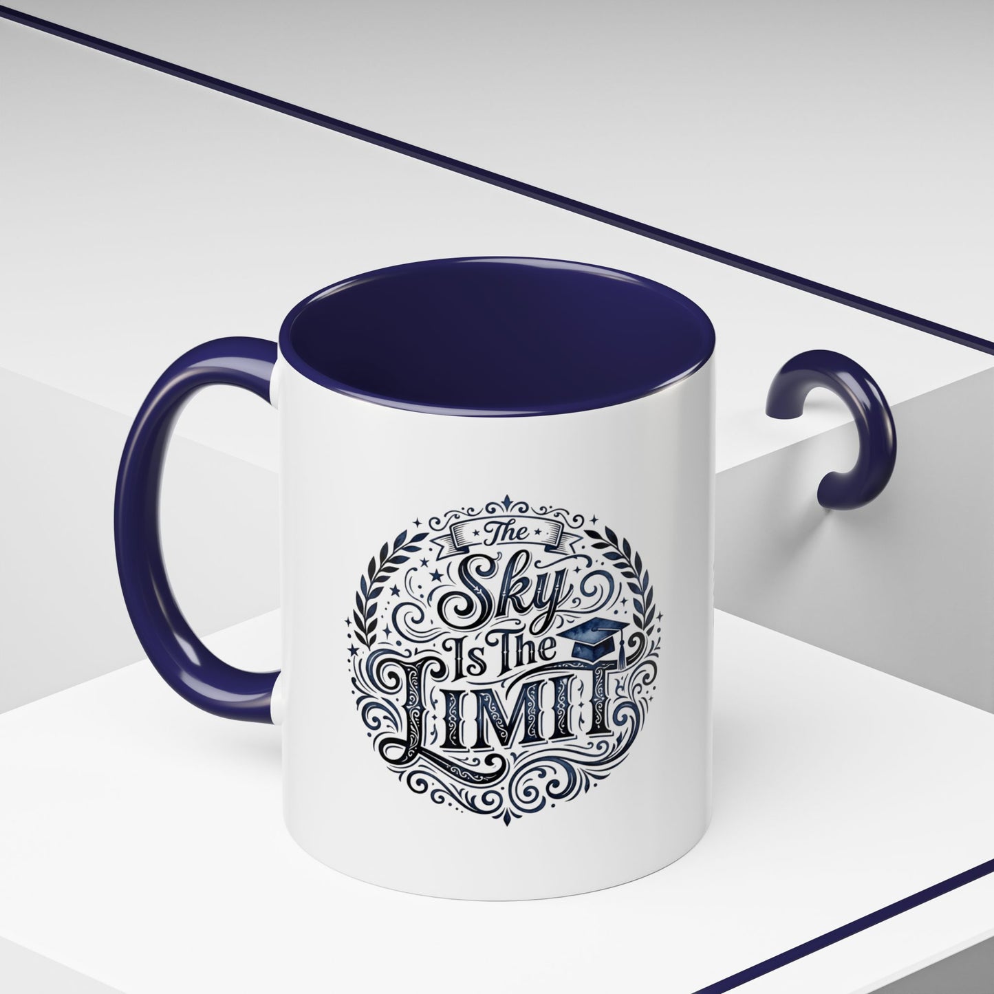 Accent Coffee Mug — “The Sky Is The Limit” Inspirational Graduation Coffee Mug