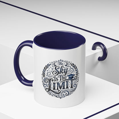 Accent Coffee Mug — “The Sky Is The Limit” Inspirational Graduation Coffee Mug