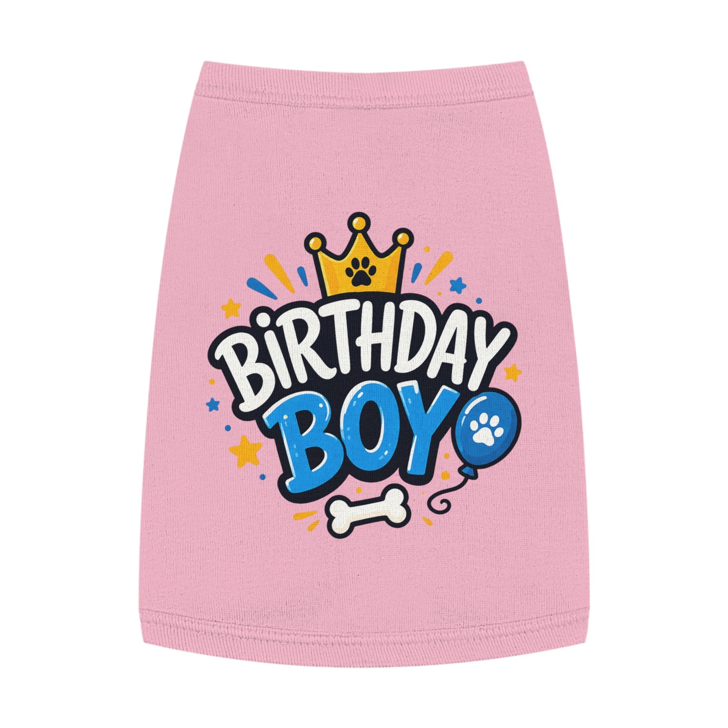 Pet Tank Top - "Birthday Boy" Paw Print Dog Birthday Shirt