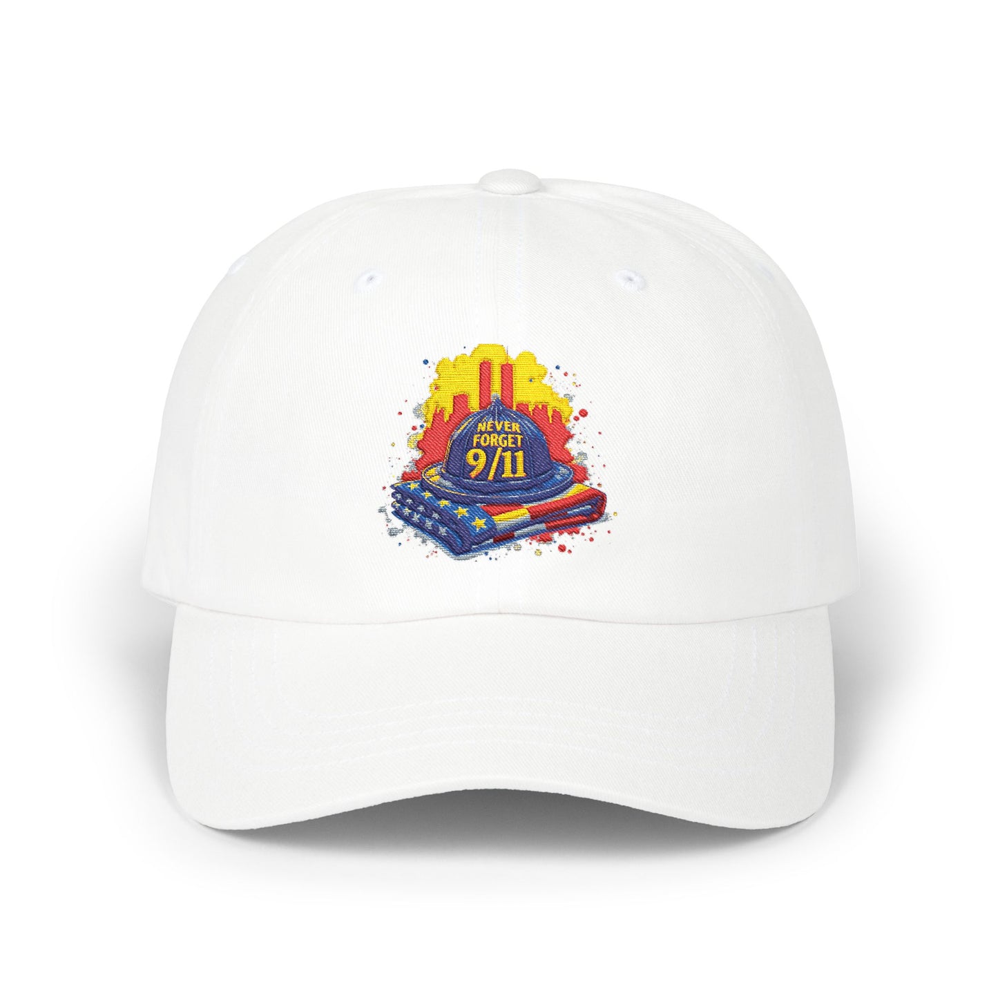 Dad Cap – 9/11 Tribute Firefighter Helmet & American Flag Embroidered Hat