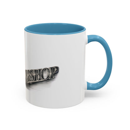 Vintage 'Bishop' Accent Coffee Mug — Retro Metallic Text Ceramic Mug (11/15oz)