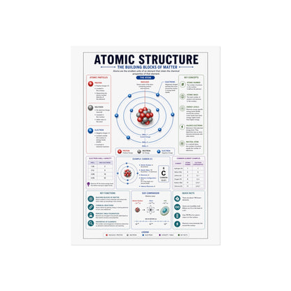 Atomic Structure Fine Art Poster — Educational Chemistry Diagram Print