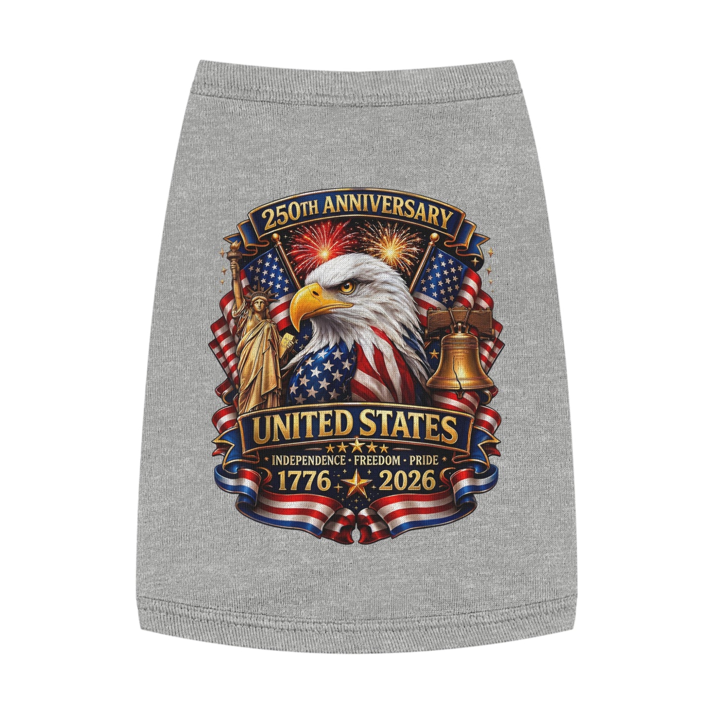 Patriotic Pet Tank Top – 250th Anniversary United States 1776-2026 Eagle Design