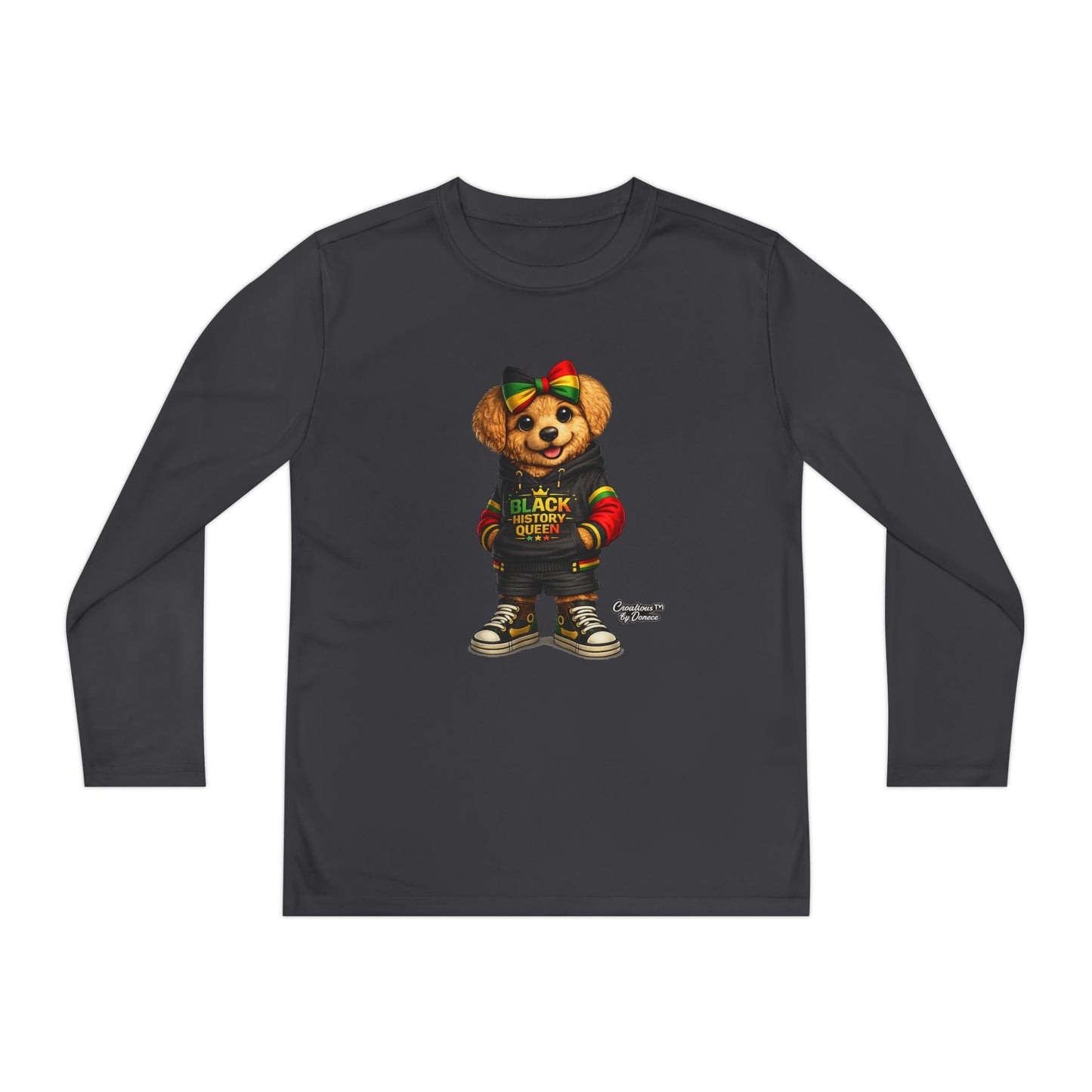 Youth Long Sleeve Tee — Rasta Bear 'Black History' Graphic