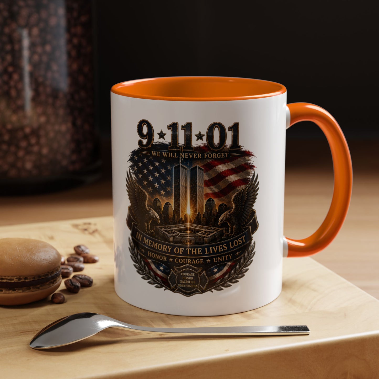 9·11 Memorial Coffee Mug — Never Forget Tribute Accent Mug (11/15oz)