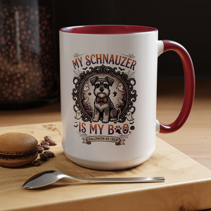 My Schnauzer Is My Boo Coffee Mug — Halloween Dog Lover Accent Mug