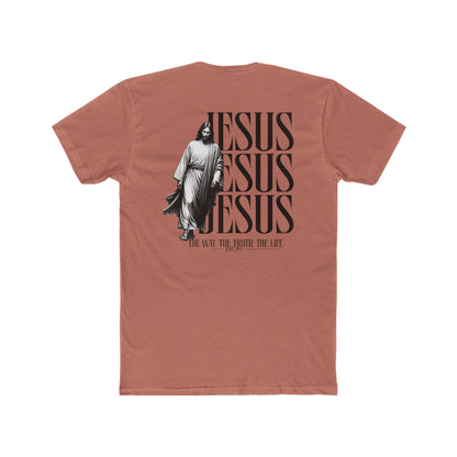Jesus Repeat Graphic T-Shirt — "Jesus, Jesus, Jesus" Faith Tee