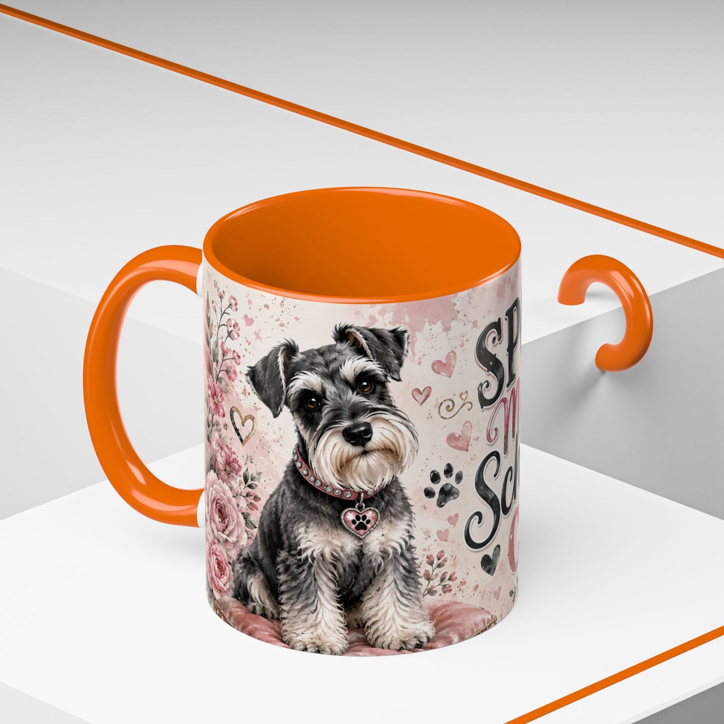 Spoiled Miniature Schnauzer Club Accent Coffee Mug — Cute Dog Mom Gift