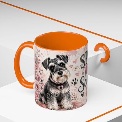 Spoiled Miniature Schnauzer Club Accent Coffee Mug — Cute Dog Mom Gift