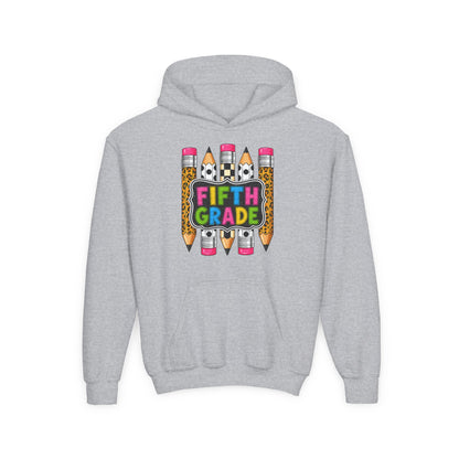 Fifth Grade Kids Hoodie — Colorful Pencil Back‑to‑School Sweatshirt for Students