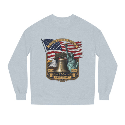 Liberty 250th Anniversary Sweatshirt — American Flag, Liberty Bell & Statue of Liberty Graphic