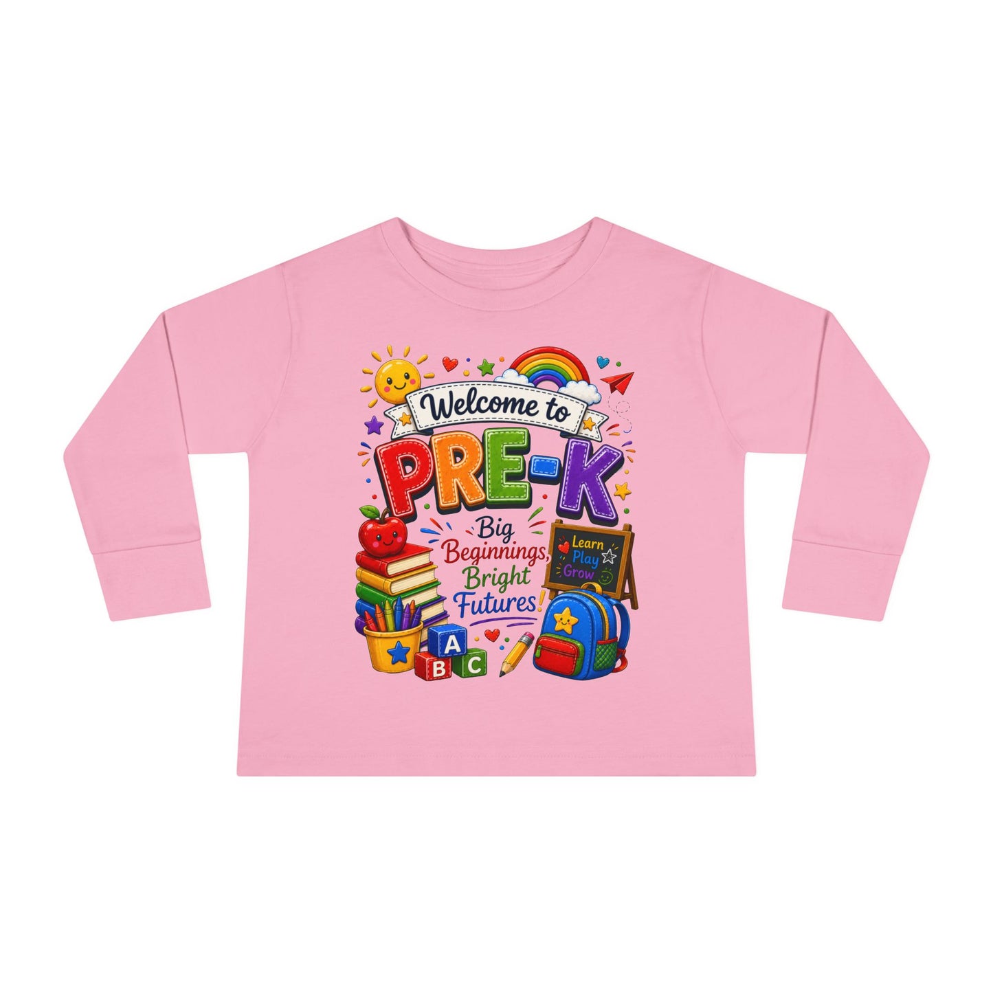 Welcome to Pre-K Toddler Long Sleeve Tee — Cute Back-to-School Preschool Shirt