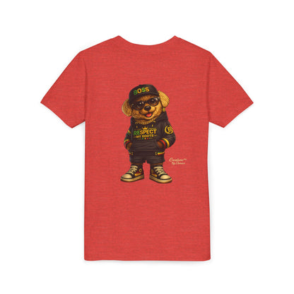 Kids Graphic Tee - 'Respect the Hustle' Teddy Bear Streetwear