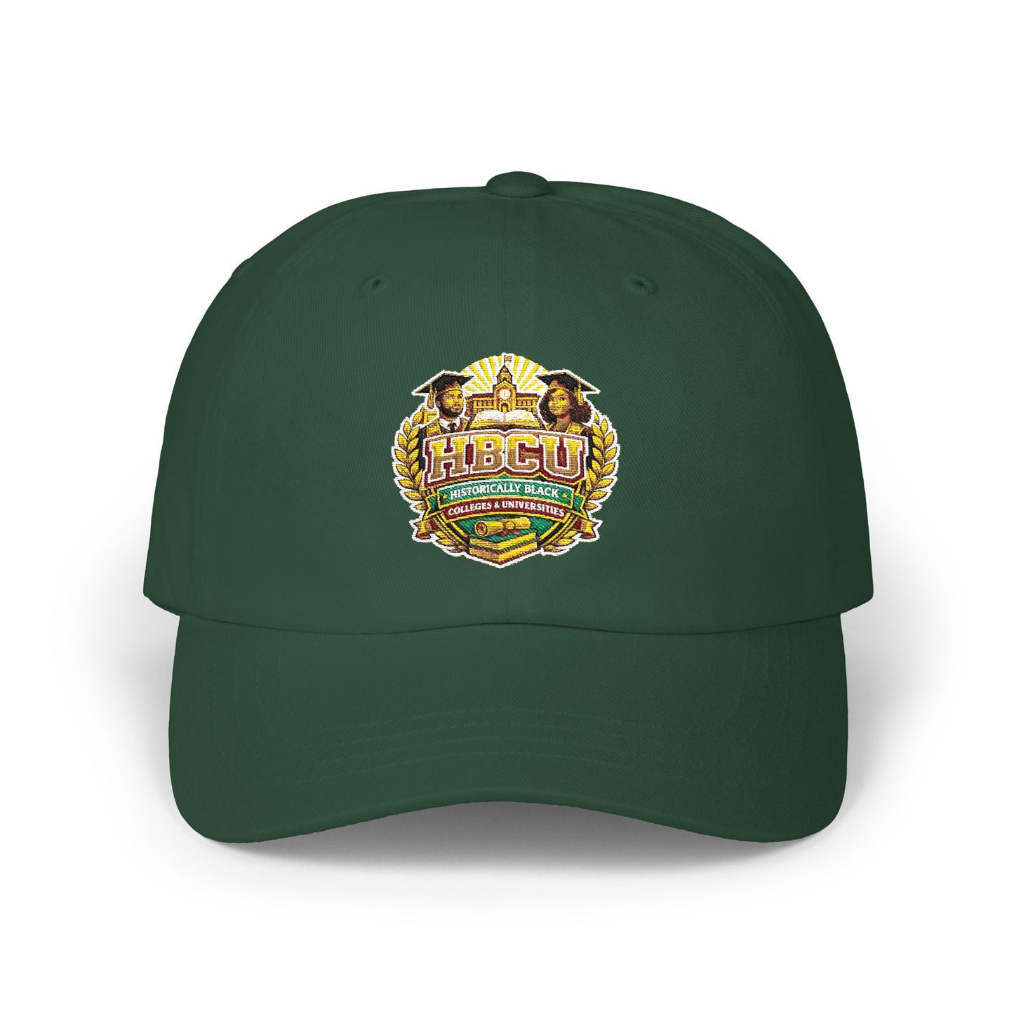Dad Cap with Vintage Floral Crest Embroidered Design