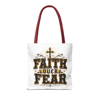Faith Over Fear Tote Bag — Inspirational Christian Canvas Tote