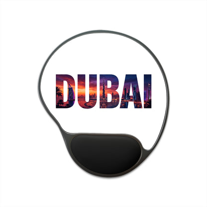 Dubai Sunset Mouse Pad with Wrist Rest — Travel Desk Accessory