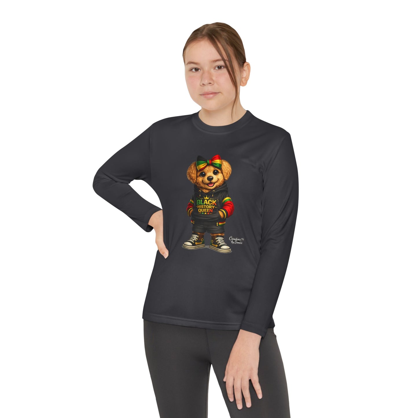 Youth Long Sleeve Tee — Rasta Bear 'Black History' Graphic