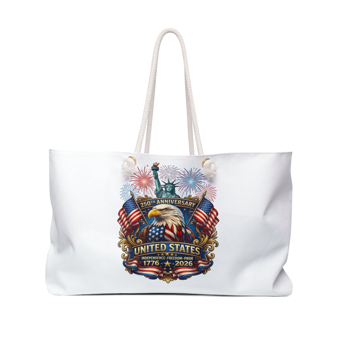 Patriotic Weekender Bag — United States 250th Anniversary Eagle & Fireworks