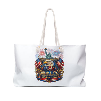 Patriotic Weekender Bag — United States 250th Anniversary Eagle & Fireworks